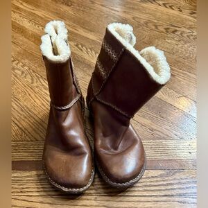 UGG Brown Leather Button Boots